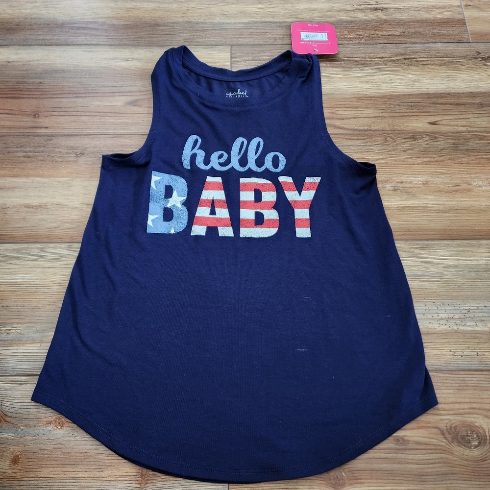 Isabel Maternity Tank Top Womens XS Navy Blue Patriotic NEW